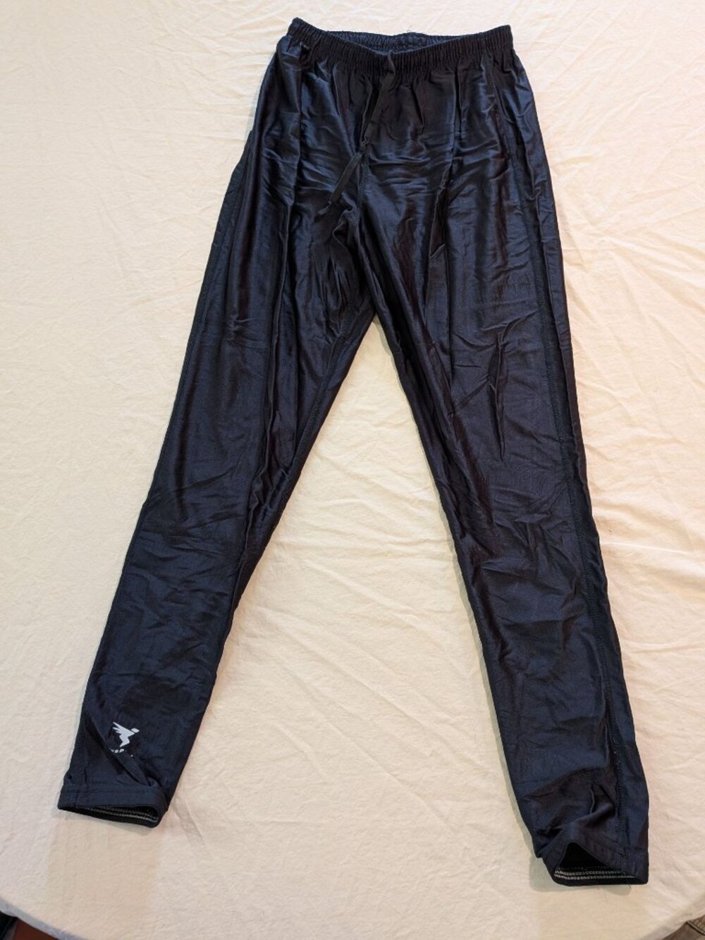 Insport Mens Black Nylon Spandex Athletic Pants X-Large With Elastic Waistband